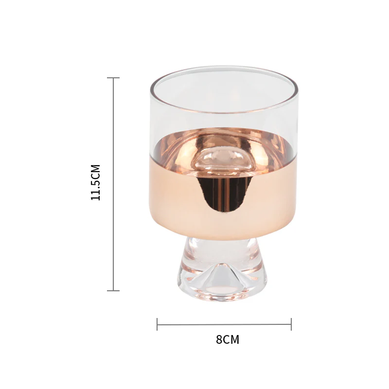 3-Piece Luxury Rose Gold Glass Wine Bottle & Cup Whiskey Decanter Set - Image 3