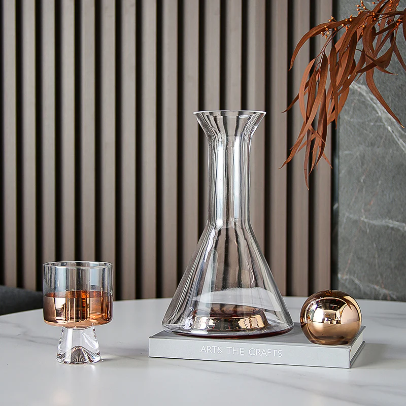 3-Piece Luxury Rose Gold Glass Wine Bottle & Cup Whiskey Decanter Set - Image 9