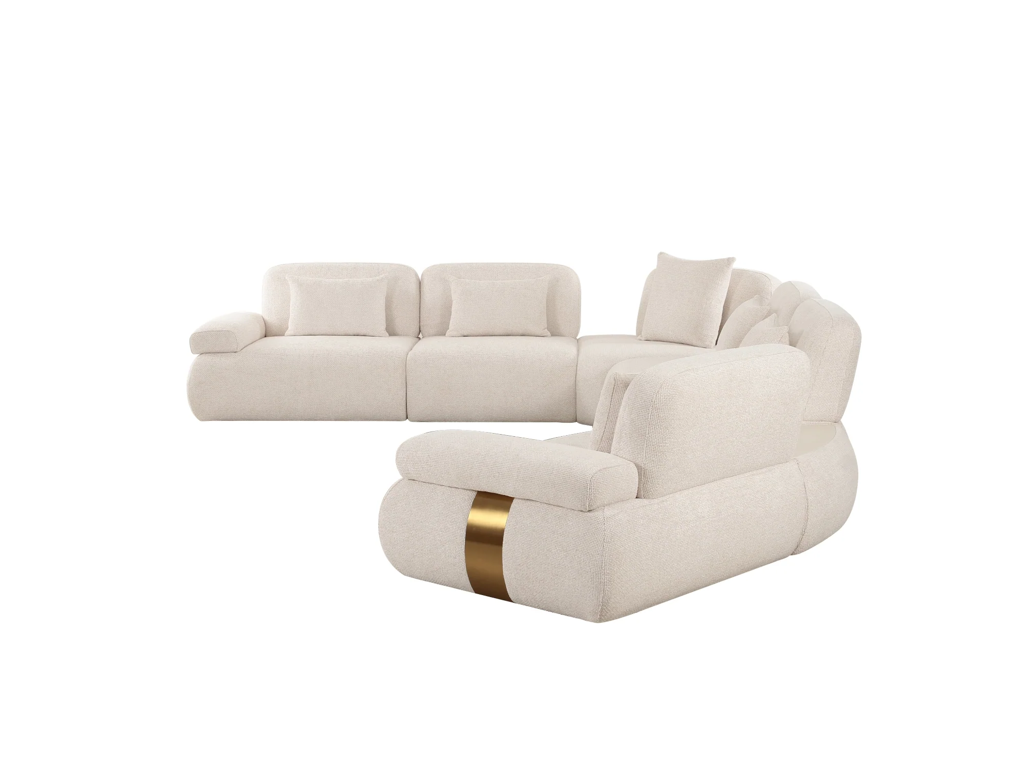Astor 5-Piece Modular Cream Fabric Sectional - Image 15