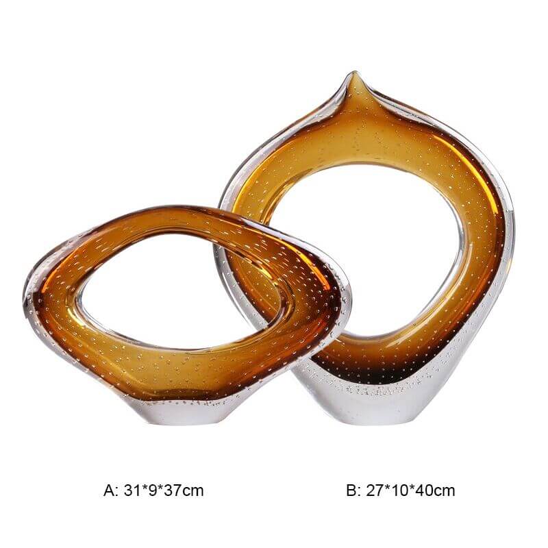 Contemporary Amber Abstract Glass Sculpture - Image 4