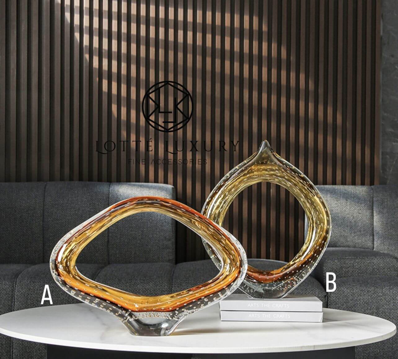Contemporary Amber Abstract Glass Sculpture - Image 7