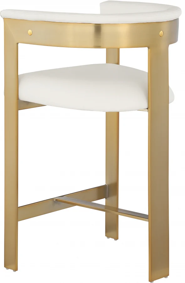 Donatello Vegan Leather Counter Stool Cream - Set Of 2 - Image 3