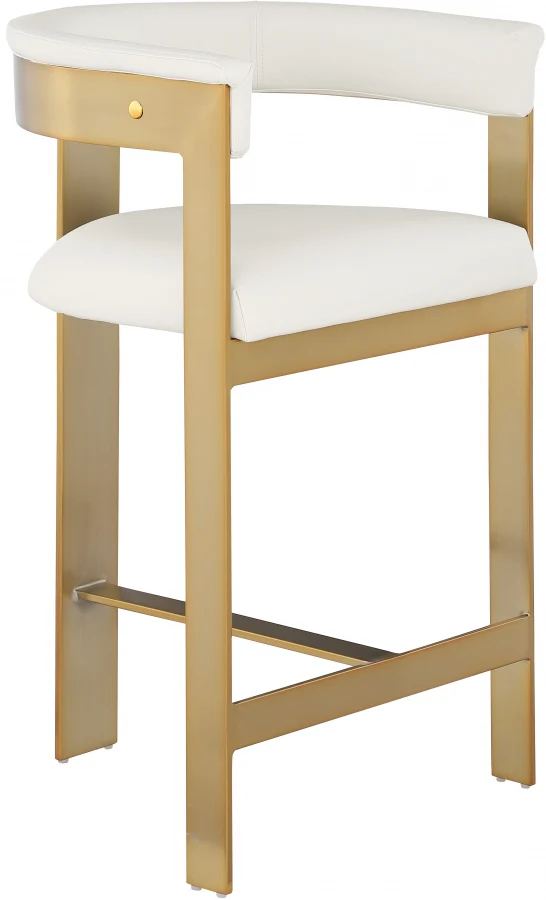 Donatello Vegan Leather Counter Stool Cream - Set Of 2 - Image 6