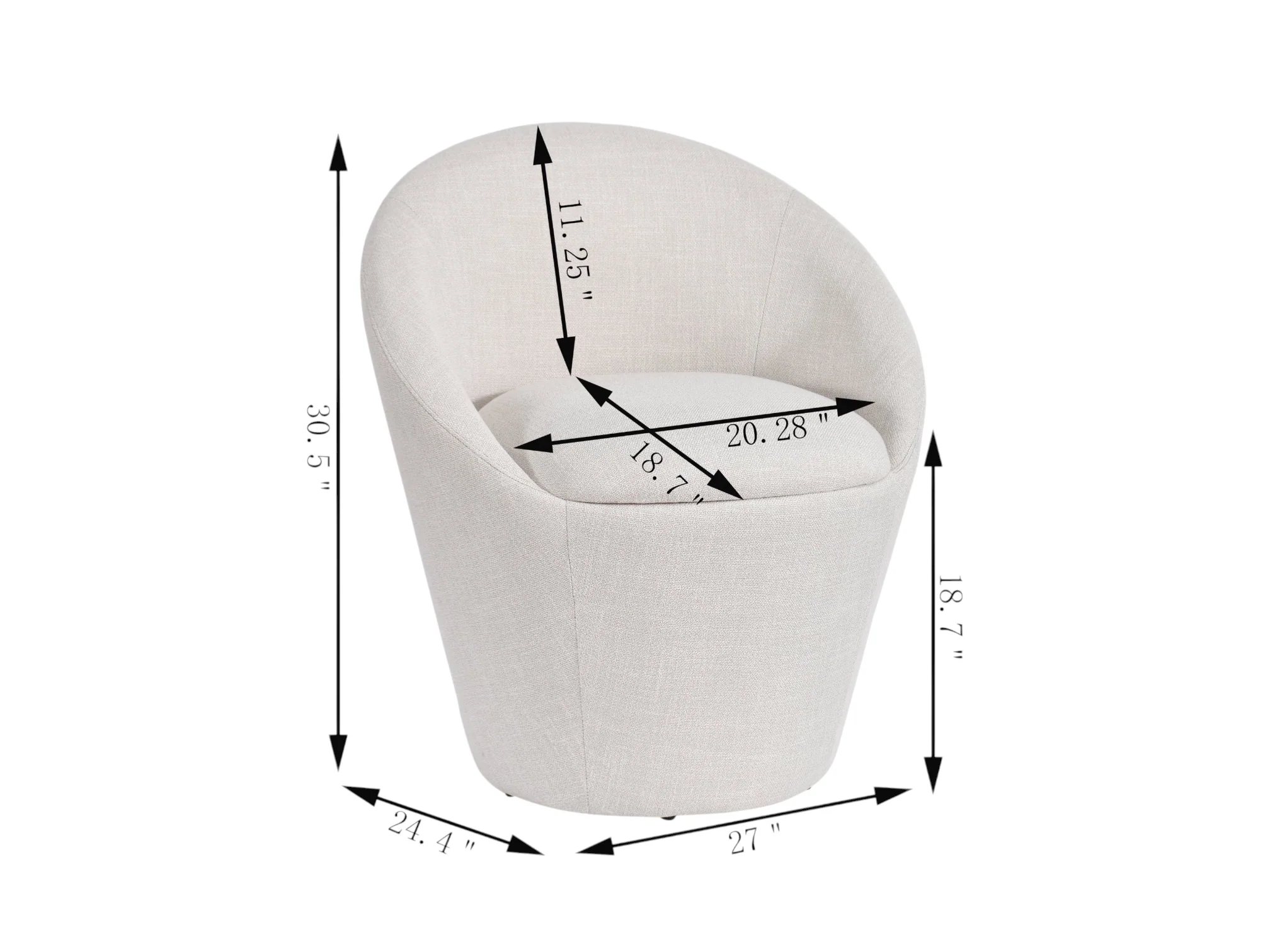 Elara Upholstered Fabric Dining Chair Beige - Image 5