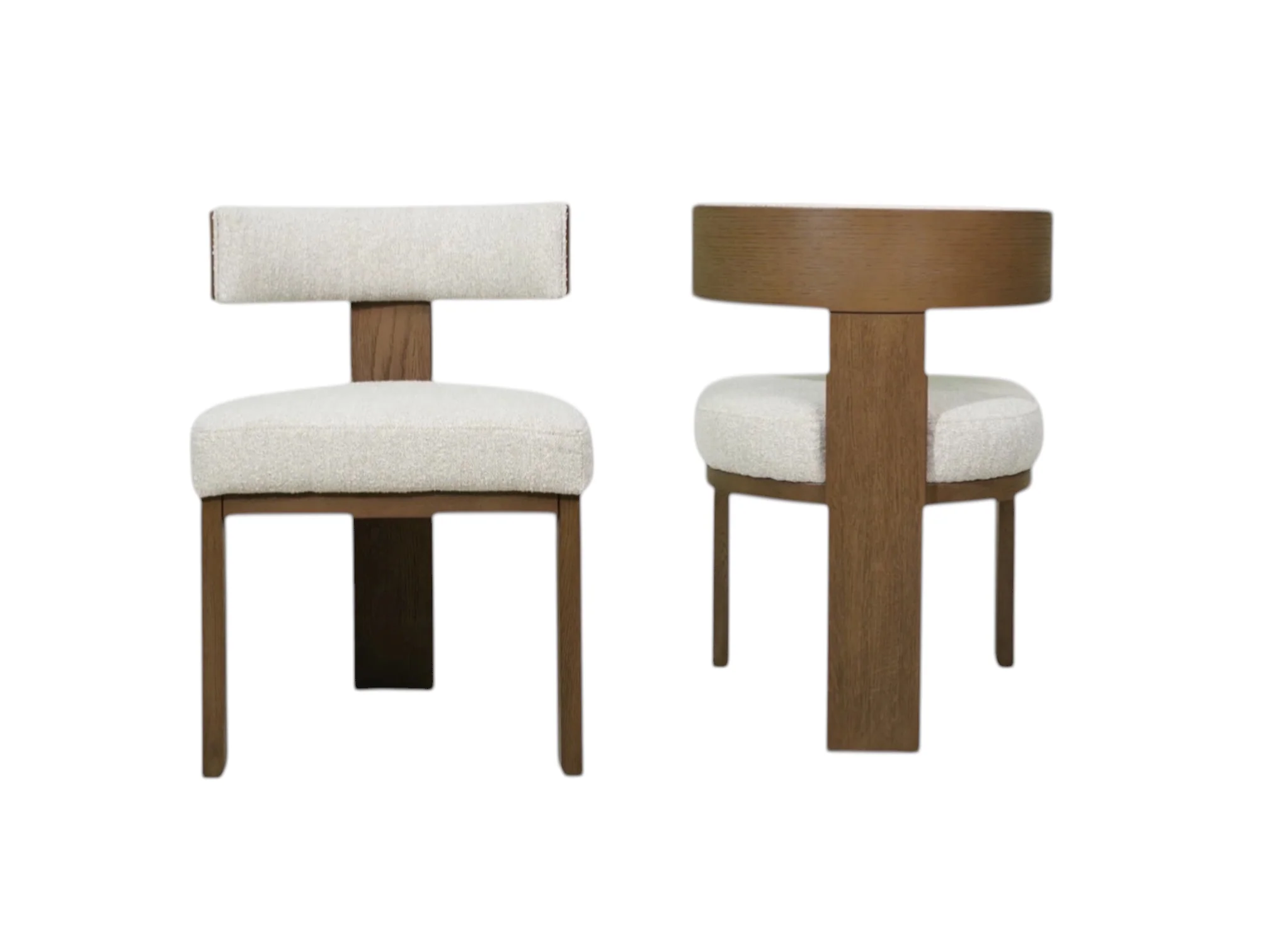 Embrace Sand Upholstered dining chair with walnut base  (Set of 2) - Image 6