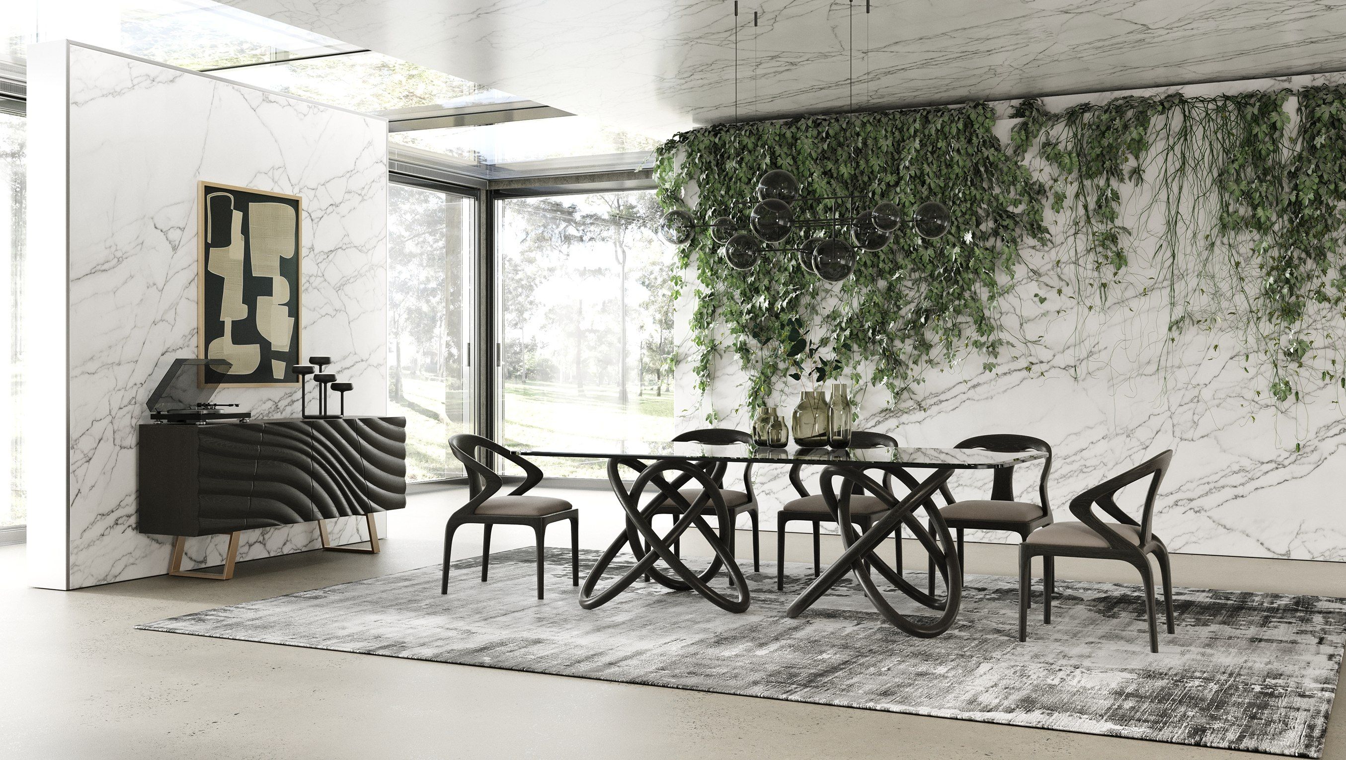 Finland Mid - Century Black & Gold Buffet - Image 10