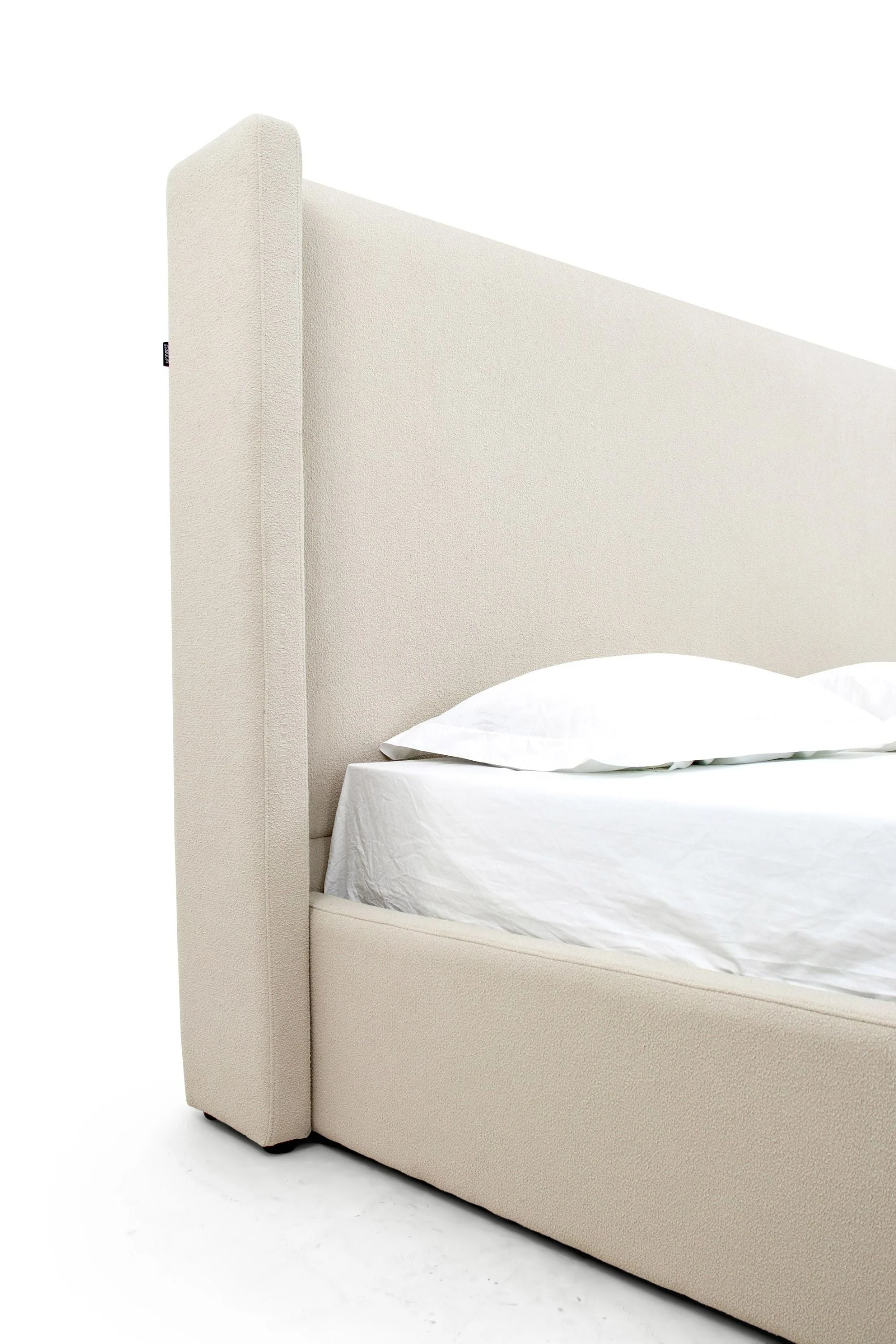 Hamilton Upholstered Beige Fabric Bed - Image 5